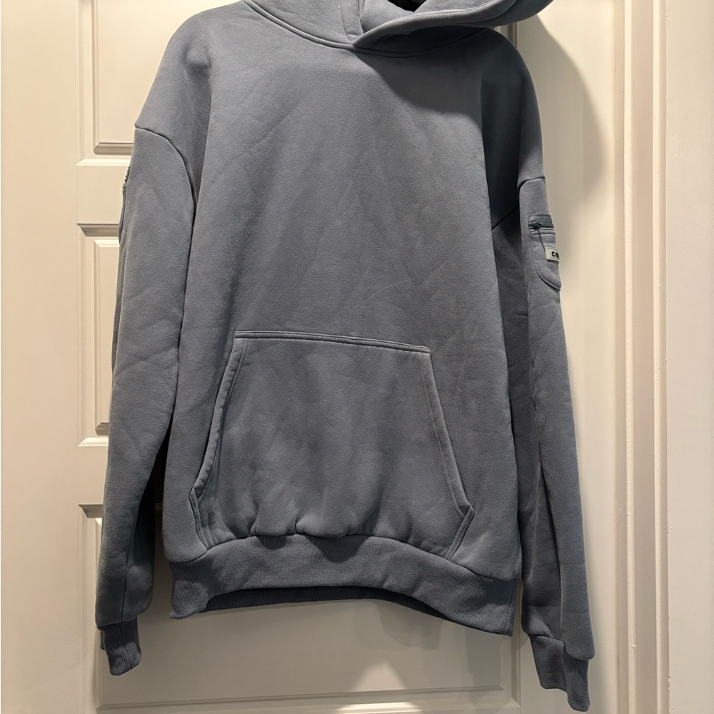 Gray Hoodie with Pocket Detail